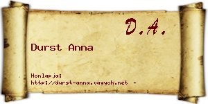 Durst Anna névjegykártya
